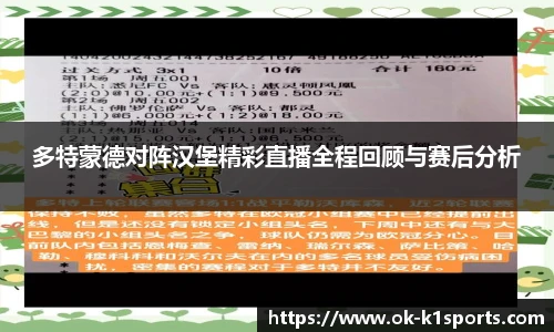 多特蒙德对阵汉堡精彩直播全程回顾与赛后分析